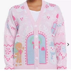 SOLD OUT-Hot Topic/Sweet Society Pink Gingerbread House Girls Cardigan
